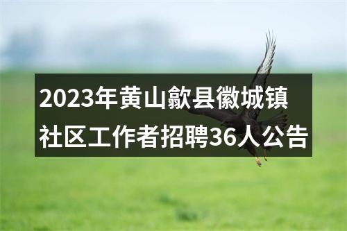 2023年黄山歙县徽城镇社区工作者招聘36人公告 图片