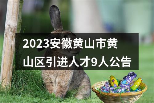 2023安徽黄山市黄山区引进人才9人公告 图片