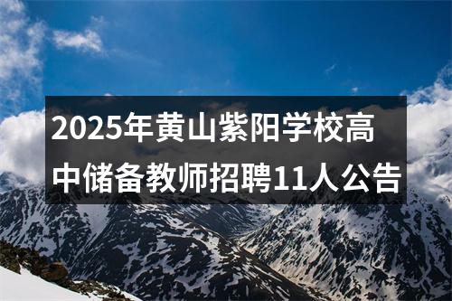 2025年黄山紫阳学校高中储备教师招聘11人公告 图片