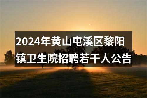 2024年黄山屯溪区黎阳镇卫生院招聘若干人公告 图片