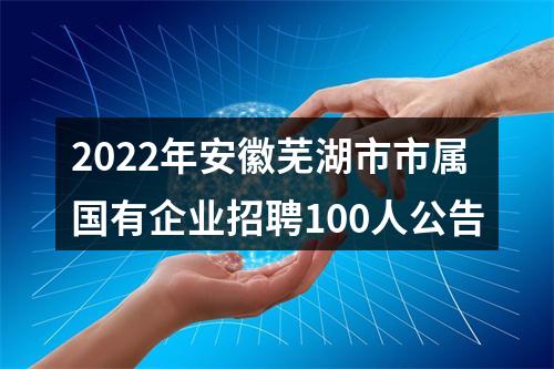 2022年安徽芜湖市市属国有企业招聘100人公告 图片