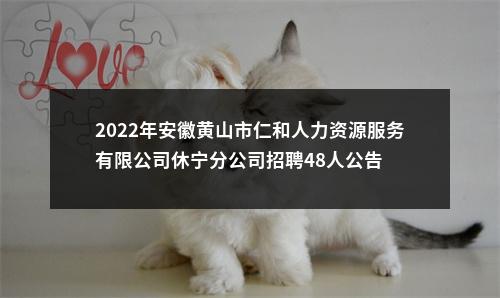 2022年安徽黄山市仁和人力资源服务有限公司休宁分公司招聘48人公告 图片